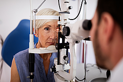 Ophthalmology concept. Patient eye vision examination in ophthalmological clinic